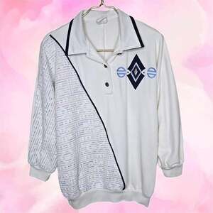 Graff Californiawear Vintage Geometric Knit Sweater Polo